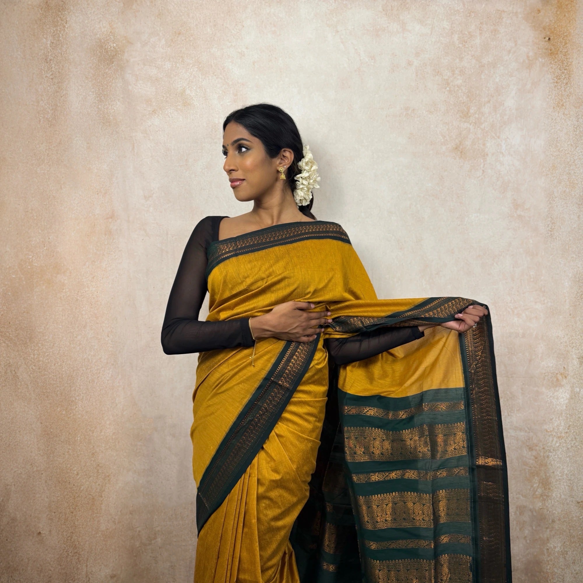 Kalyani Cotton (Mustard/Green)