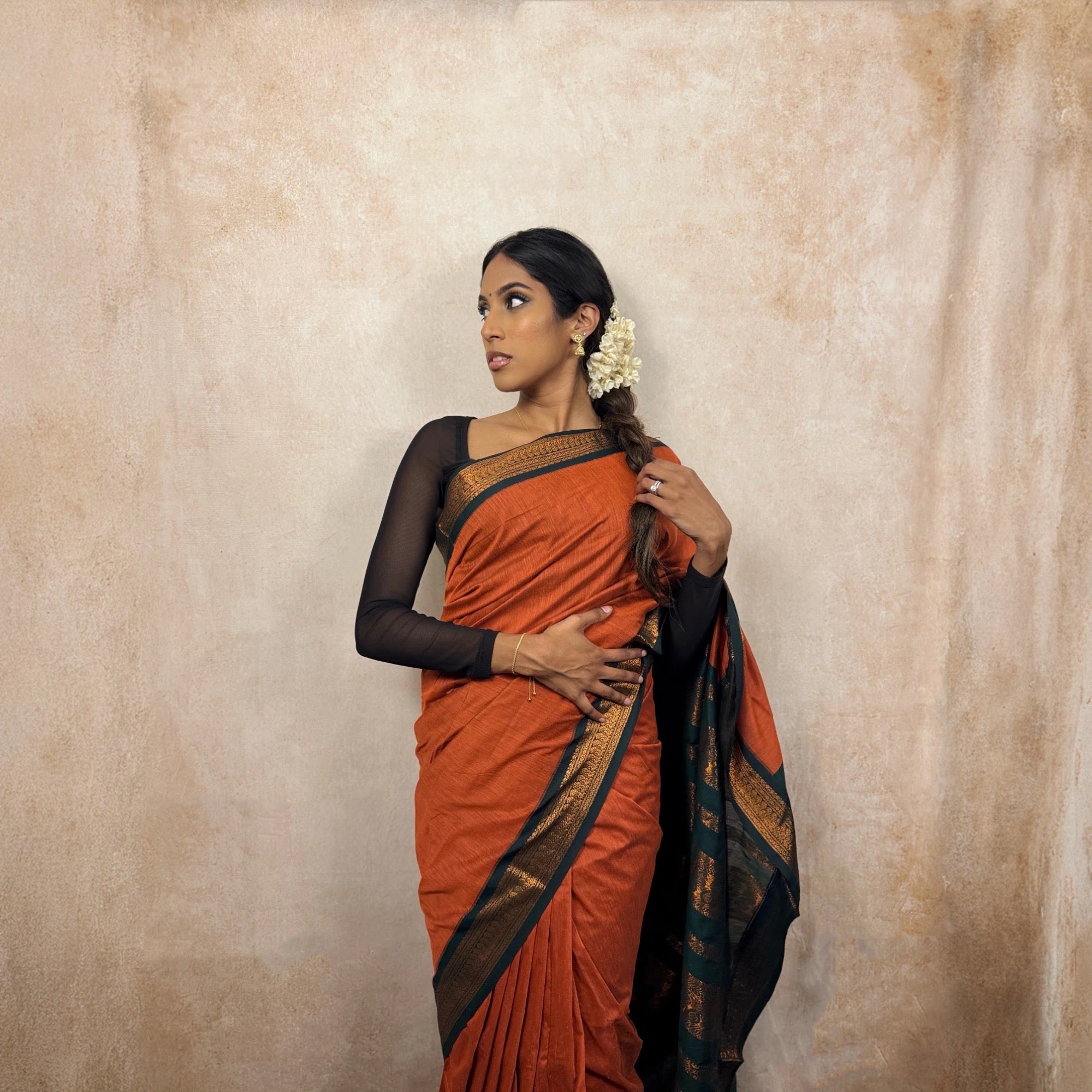 Kalyani Cotton (Orange/Green)