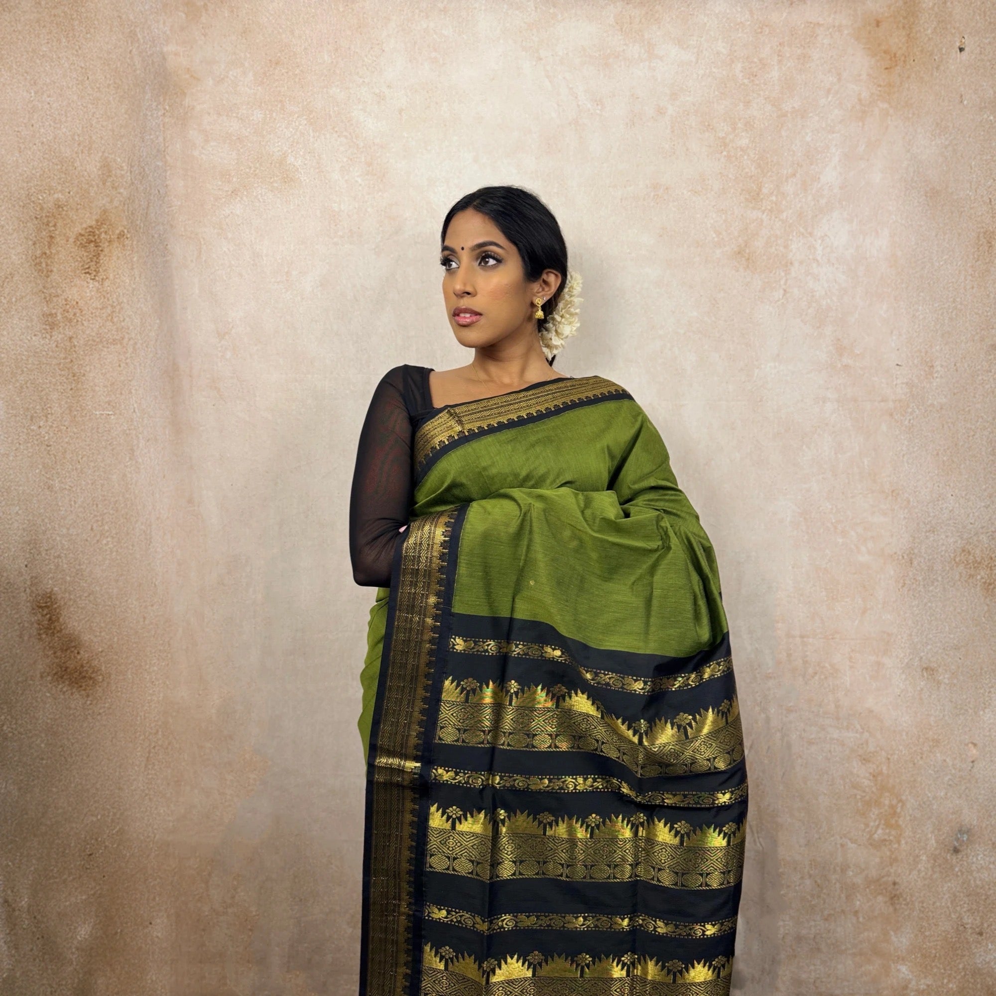 Kalyani Cotton (Green/Black)