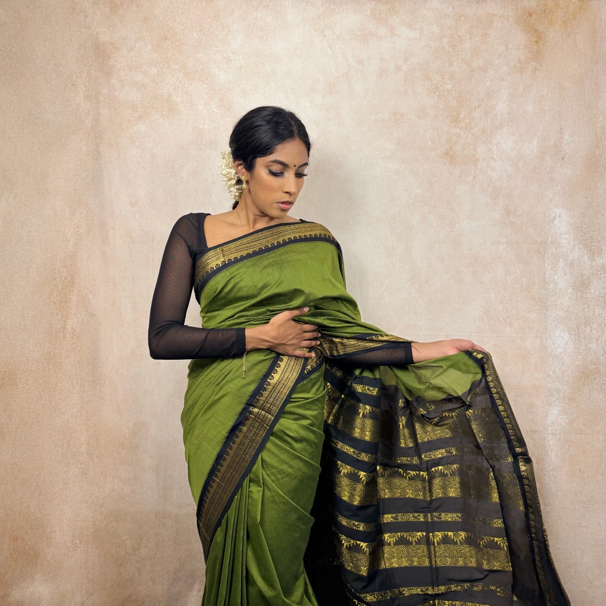 Kalyani Cotton (Green/Black)
