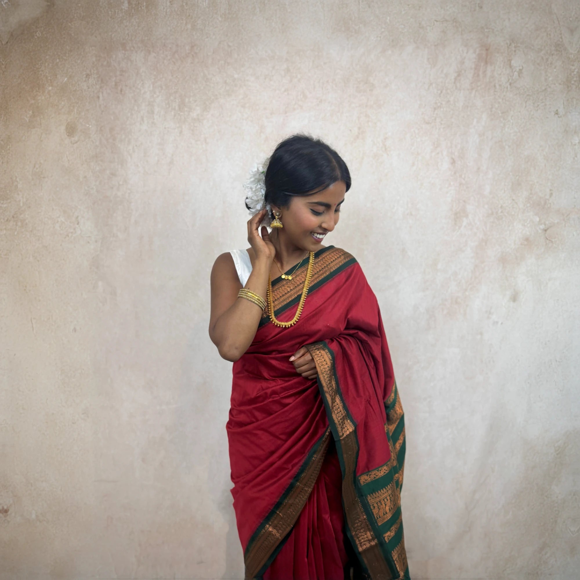 Kalyani Cotton (Red/Green)