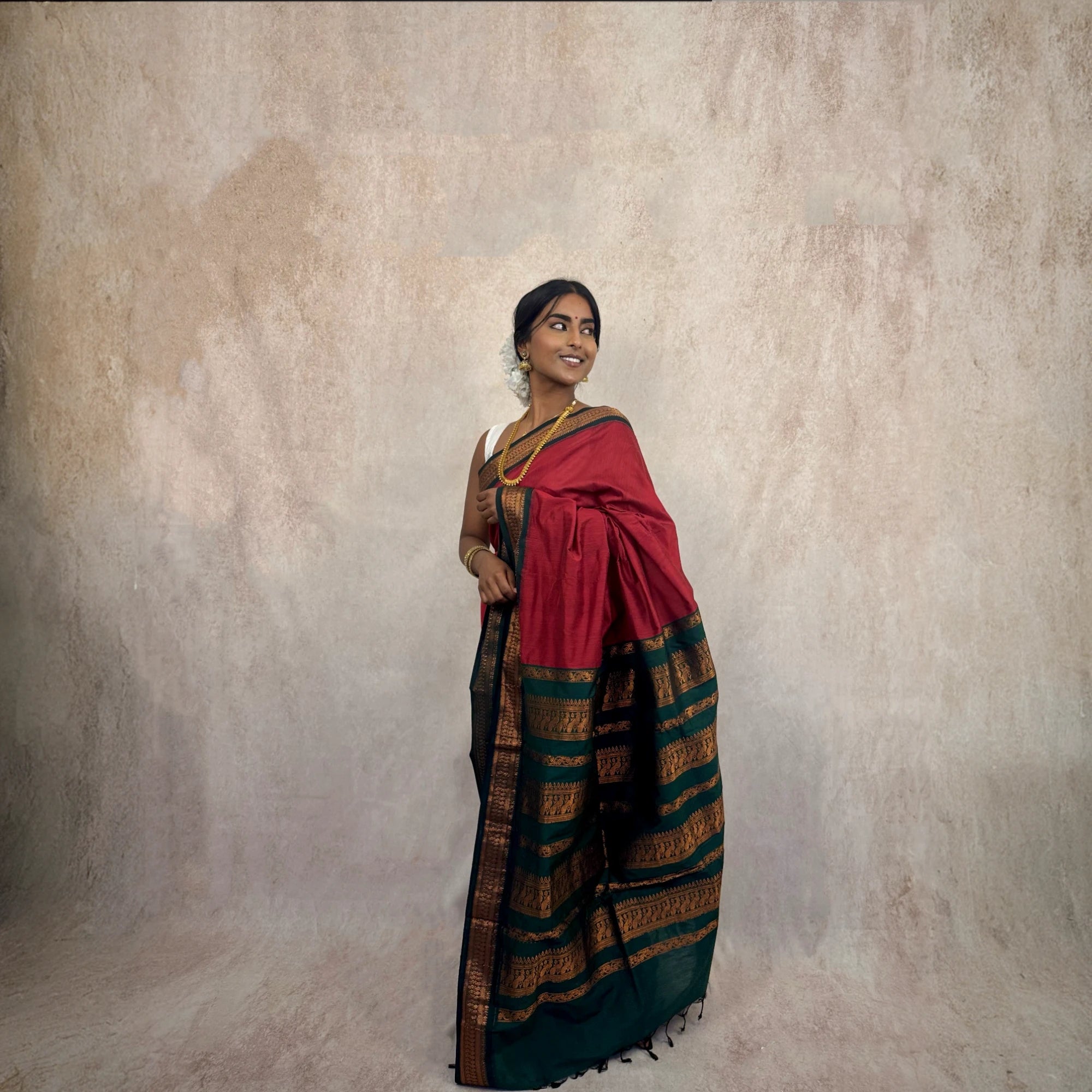 Kalyani Cotton (Red/Green)