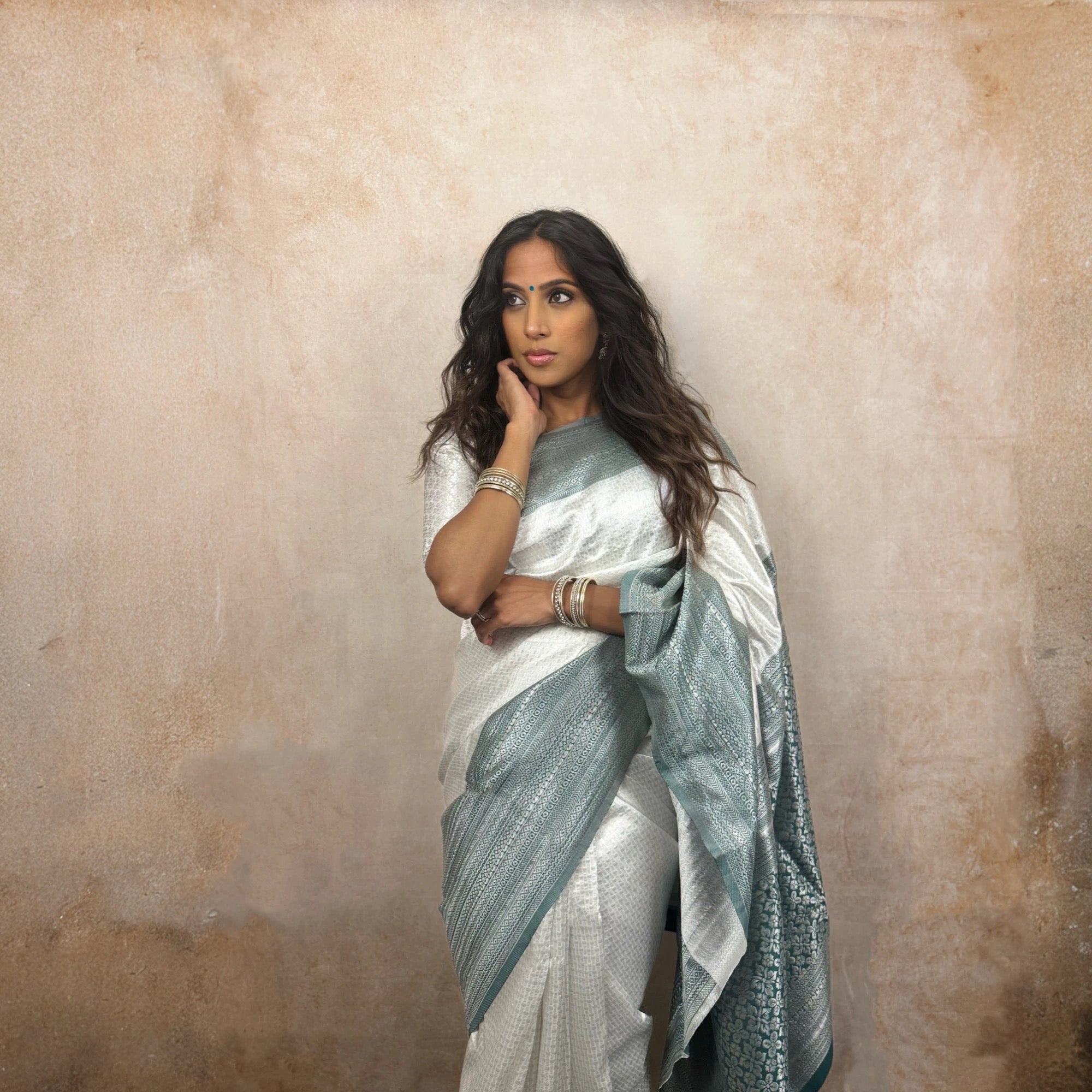 Banarasi (Silver/Green)