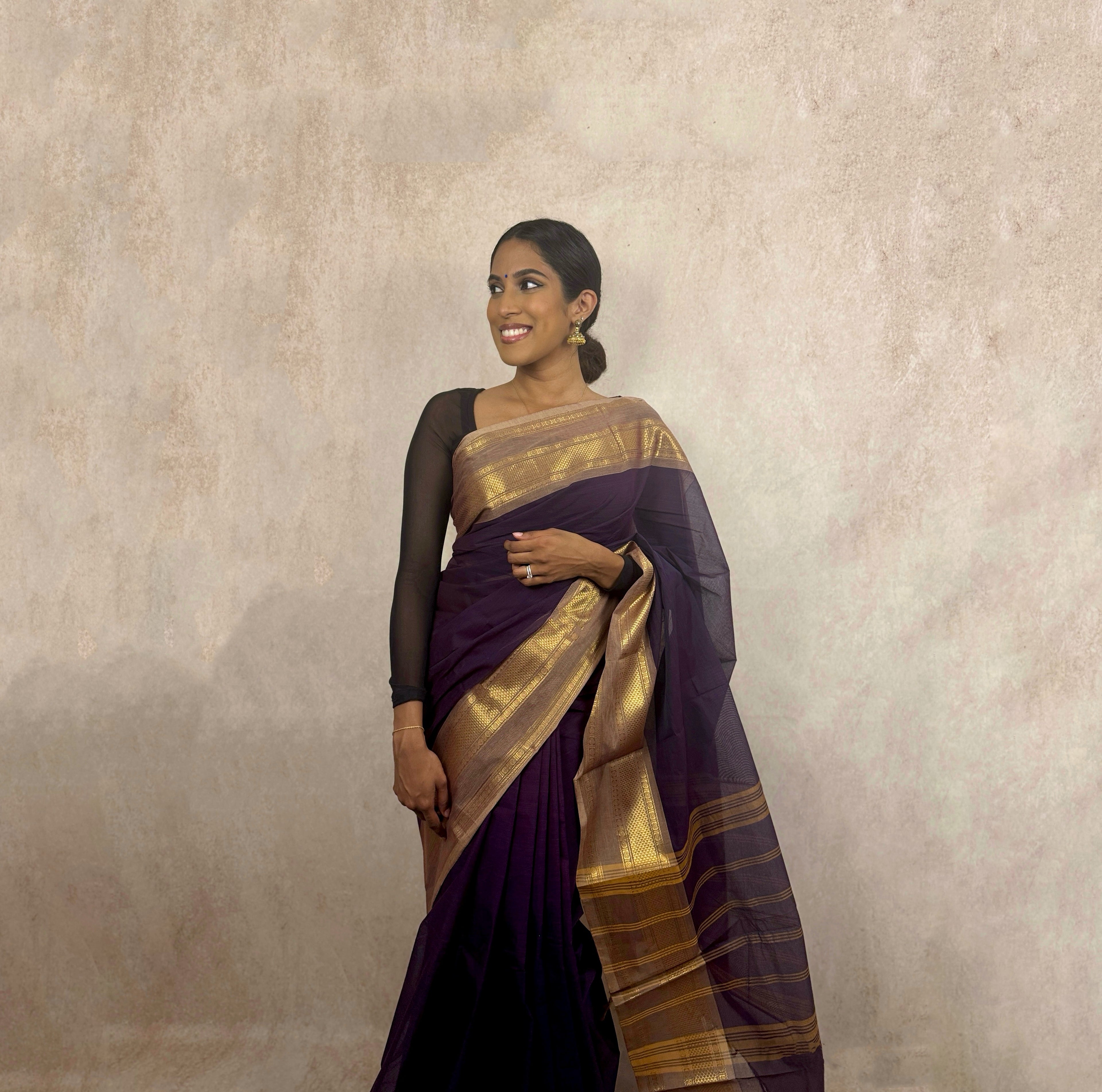 Kanchi Cotton (Navy/Cream)