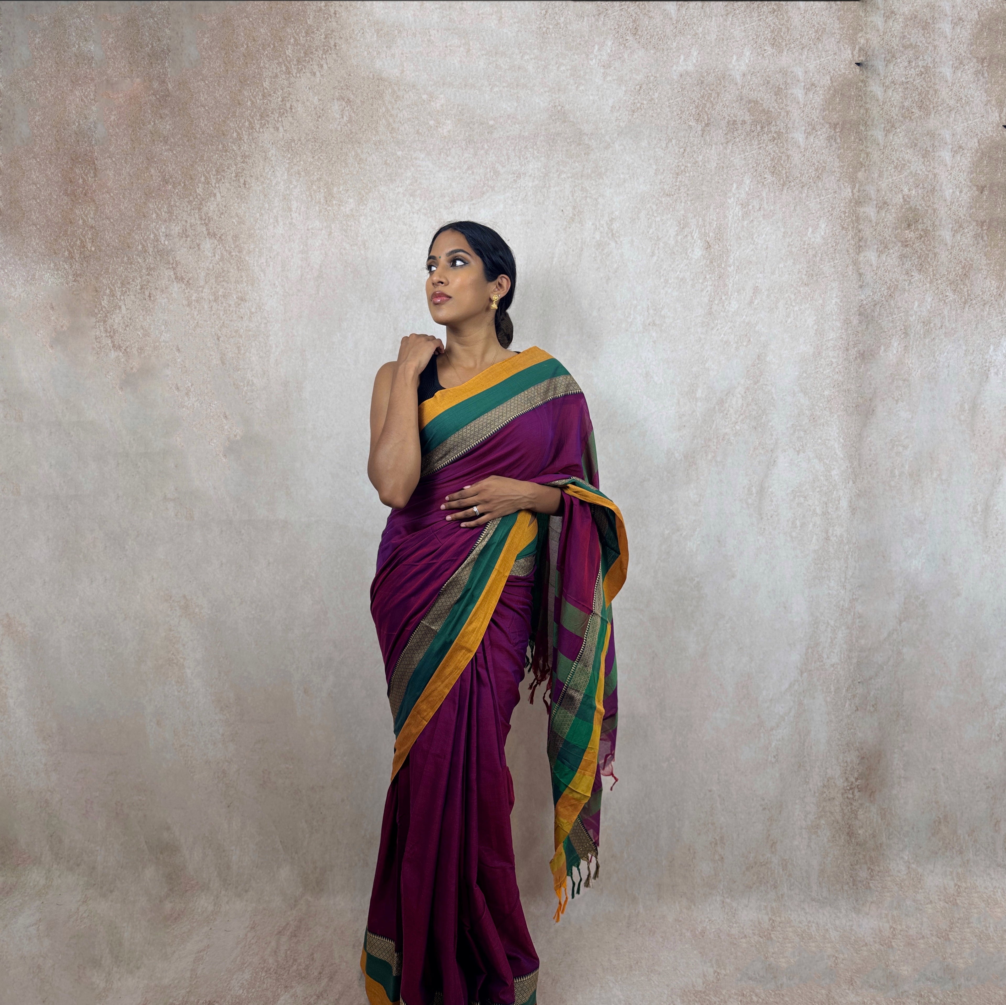Naranyapet Cotton (Purple/Mustard/Green)