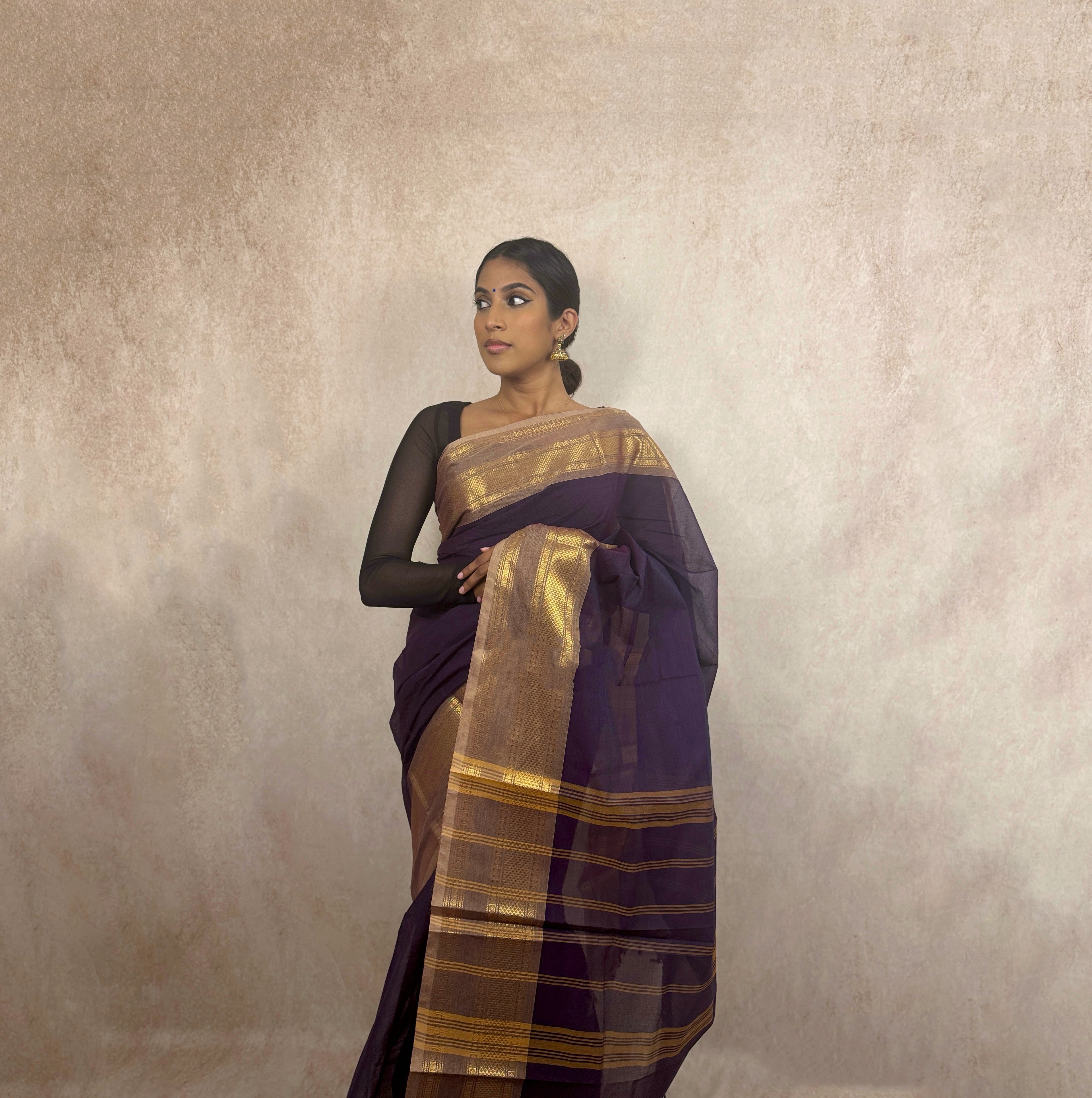 Kanchi Cotton (Navy/Cream)