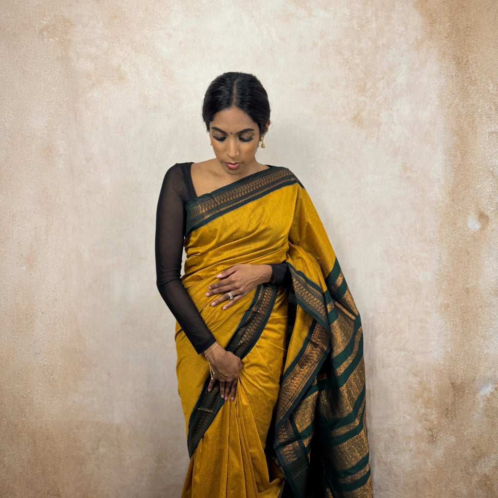 Kalyani Cotton (Mustard/Green)