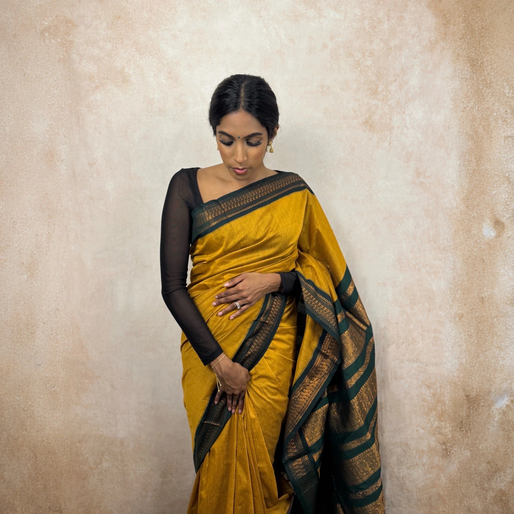 Kalyani Cotton (Mustard/Green)
