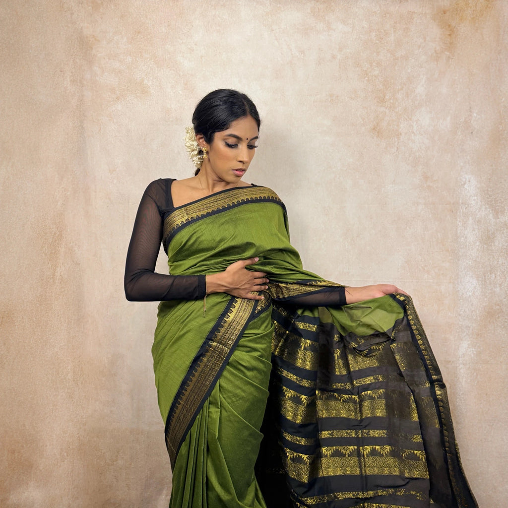 Kalyani Cotton (Green/Black)