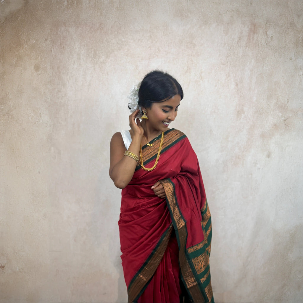 Kalyani Cotton (Red/Green)