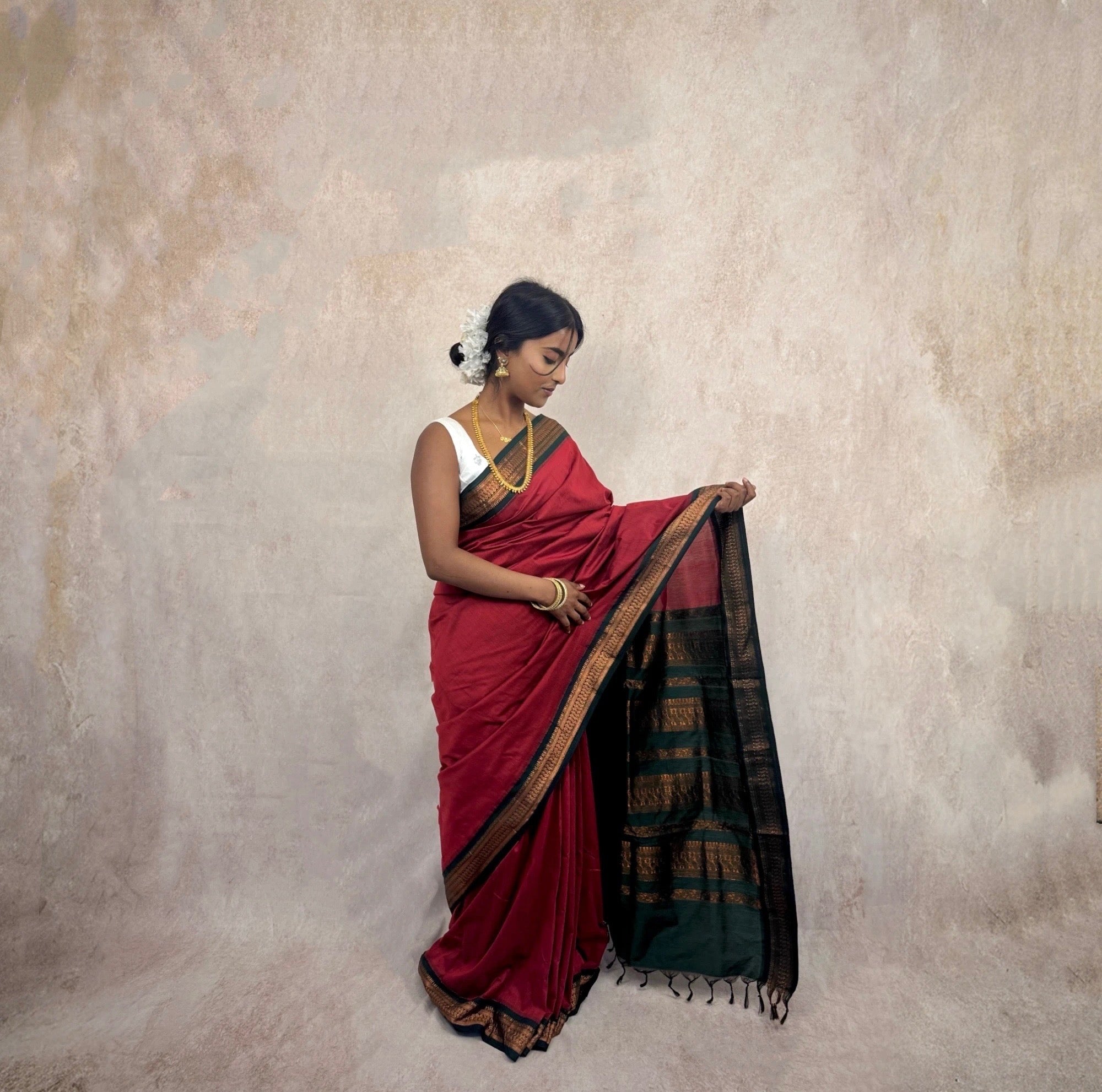 Kalyani Cotton (Red/Green)