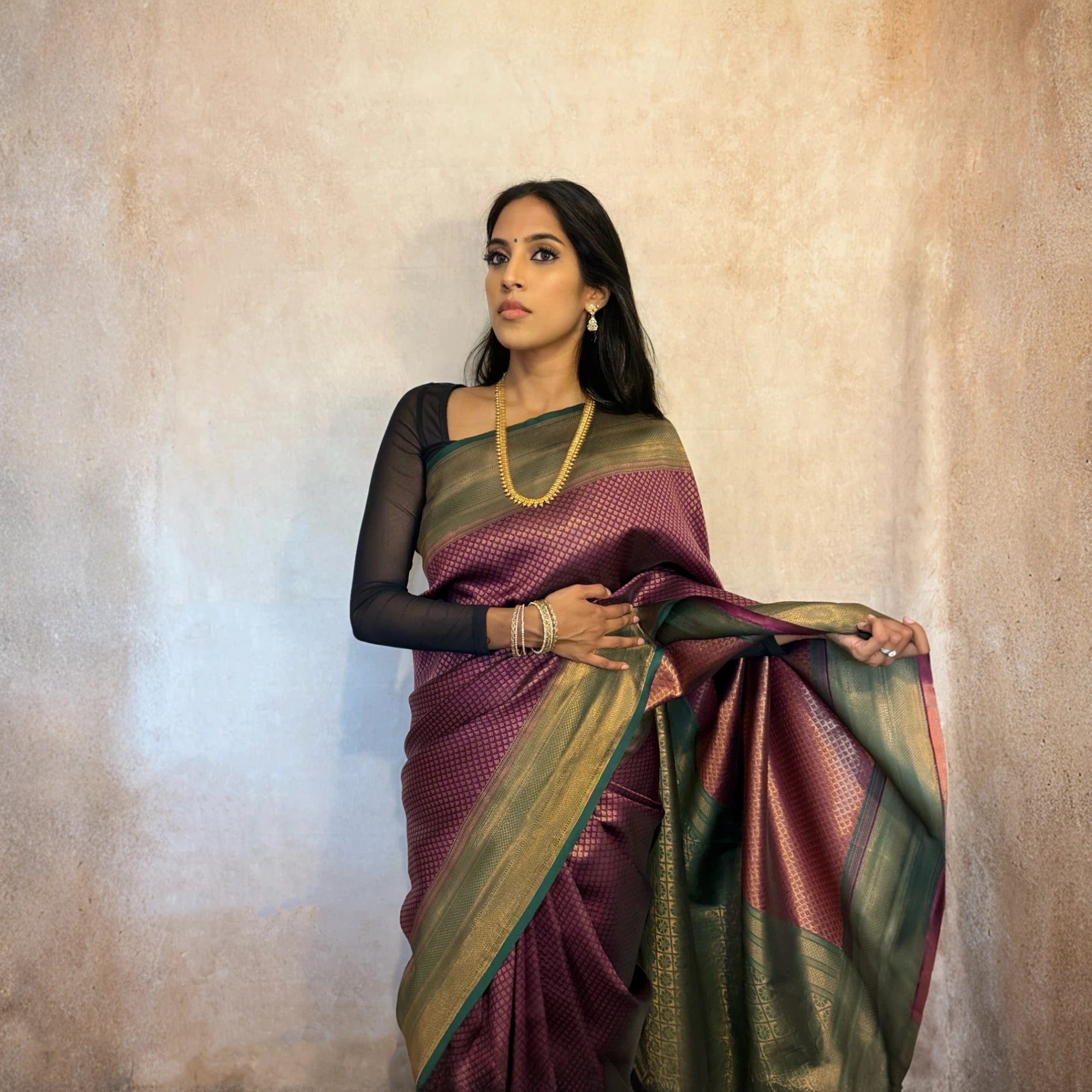 Semi Kanchi (Plum/Green)