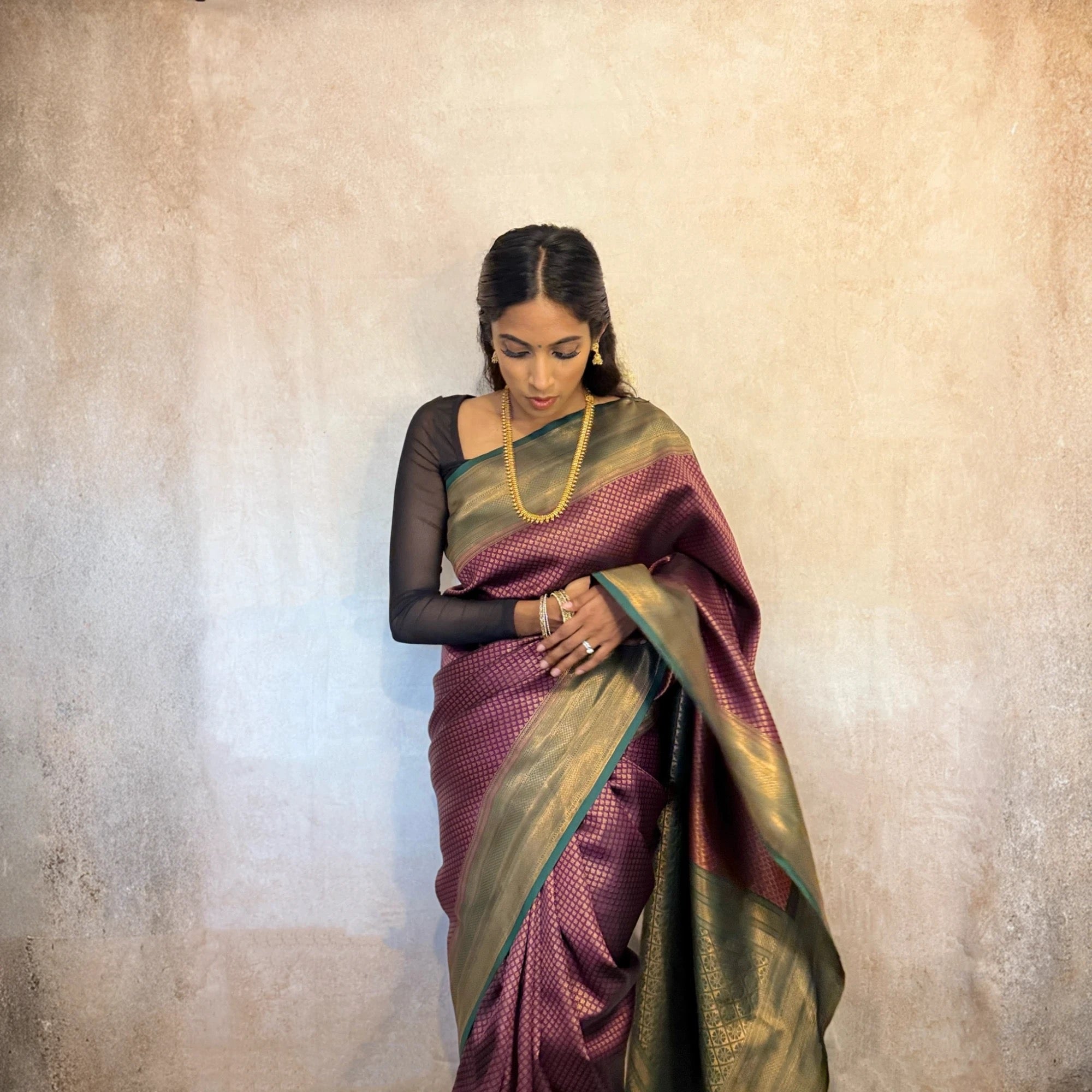 Semi Kanchi (Plum/Green)