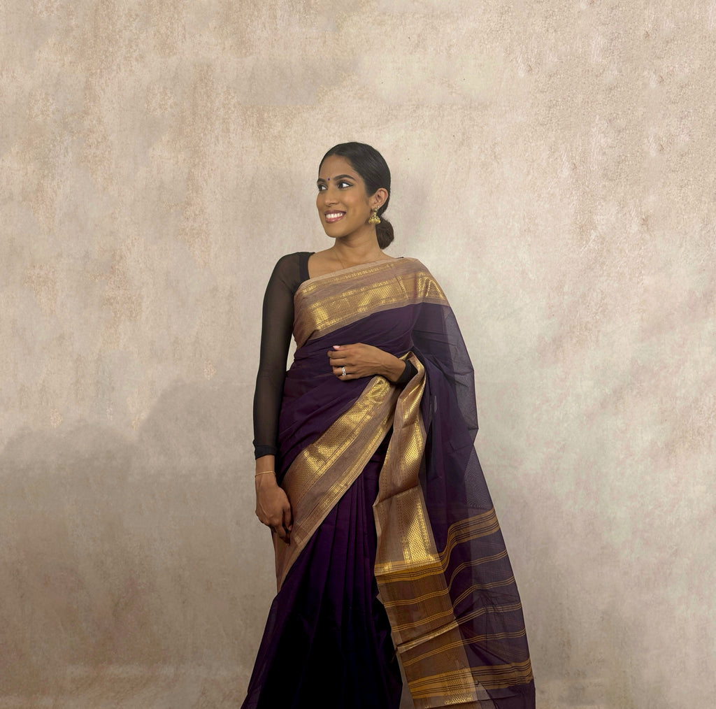 Kanchi Cotton (Navy/Cream)