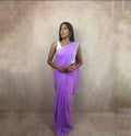 Georgette with Stone Work (Purple)