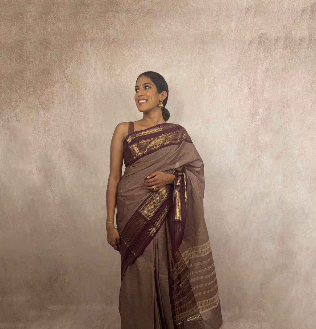 Kanchi Cotton (Beige/Brown)