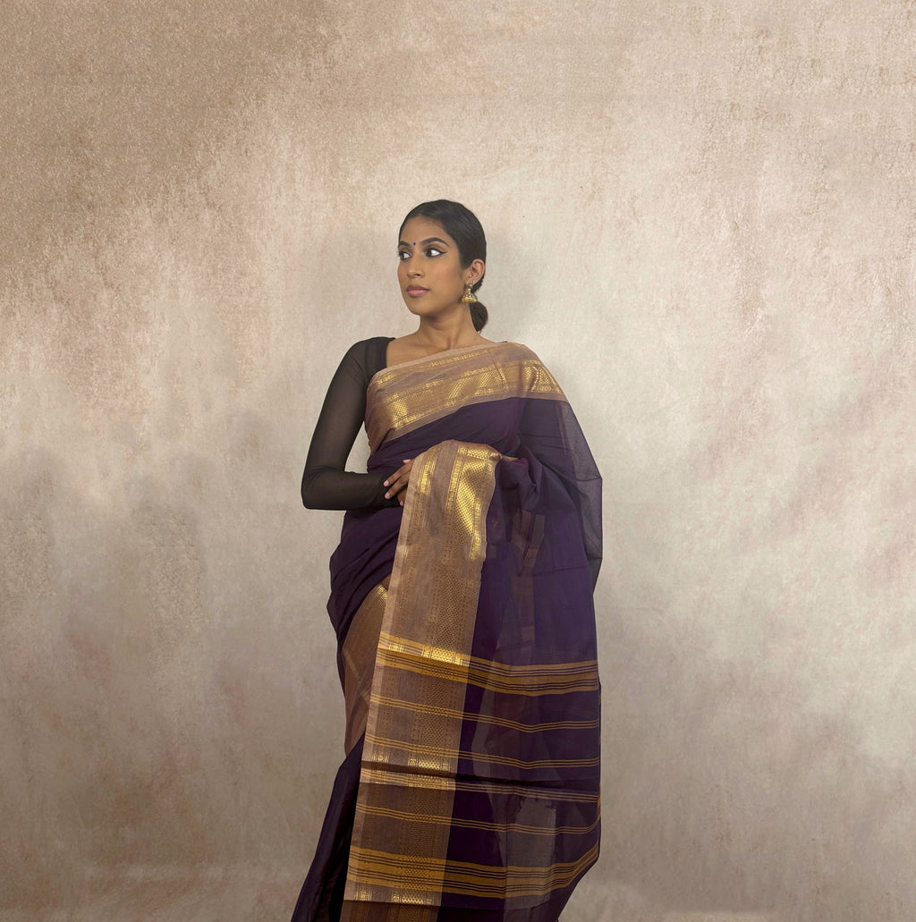 Kanchi Cotton (Navy/Cream)